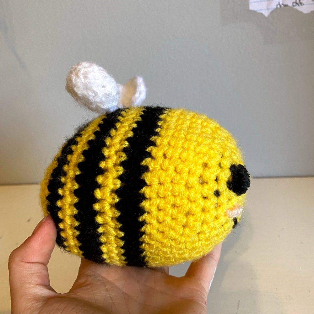 Handmade crocheted bee